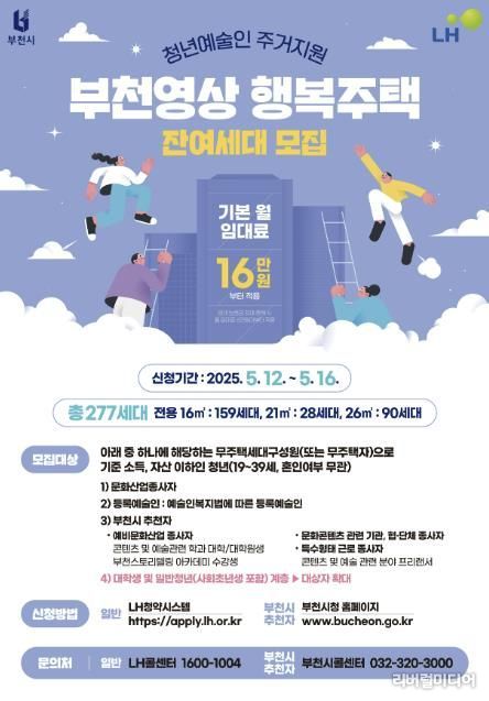 청년예술인주택 입주자 모집 홍보 포스터