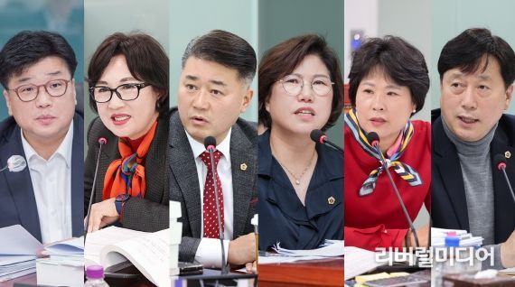(좌로부터) 국민의힘 양우식 의원, 조희선 의원, 김정호 의원, 이애형 의원, 서성란 의원, 김영기 의원.