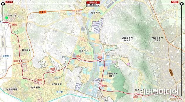 고양은편성 기본계획 노선도