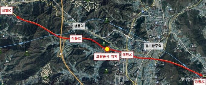 광주시, 성남~장호원간 국도 3호선 중대동 램프 공사에 따른 야간 교통 통제 일정 변경