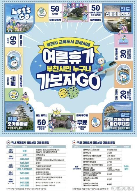 교류도시 관광시설 이용료 할인혜택 홍보 포스터