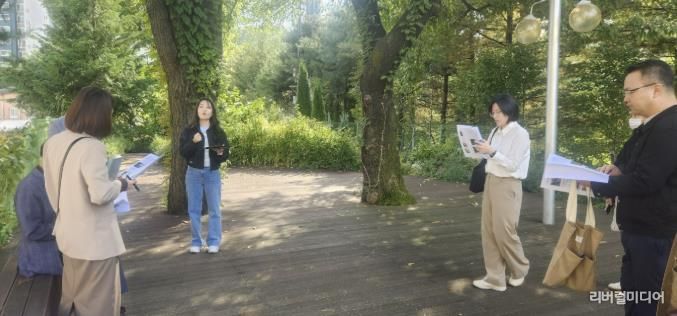 시온고등학교 학교숲 현장평가 모습