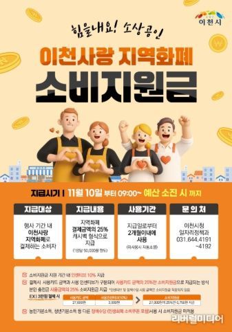 이천시, 경기이천사랑 지역화폐 ‘힘을 내요! 소상공인’ 이벤트 추진