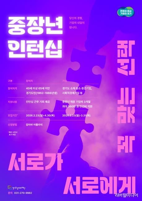 중장년 인턴 채용 기업 지원(포스터)