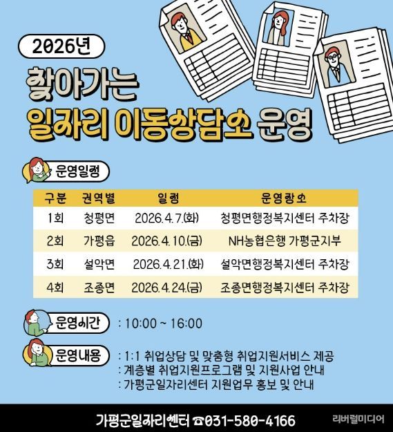 가평군, ‘찾아가는 일자리 이동상담소’ 운영